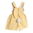 thumbnail image 4 of Lullu Little Girls Cute Rabbit Ear Overall Shorts Casual Sleeveless Romper, Sizes 5-6, 4 of 7