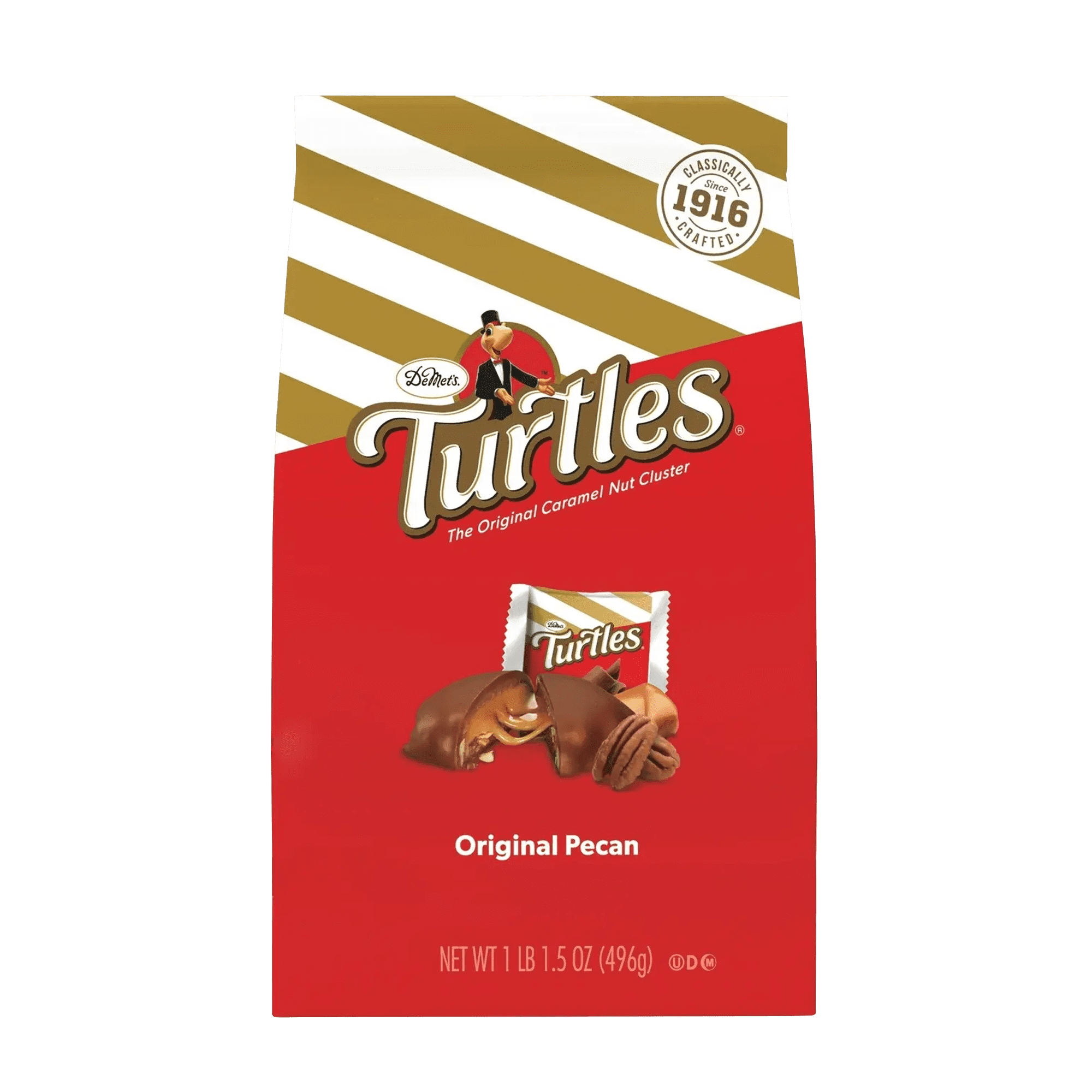 (4 pack) DeMet's Turtles, Original Milk Chocolate Pecan Bag, 17.5oz