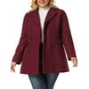 MODA NOVA Juniors Plus Size Winter Warm Double Breasted Mid-Length Coat
