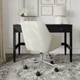 thumbnail image 6 of Martha Stewart Upholstered Office Chair in Light Gray/Polished Nickel, 6 of 12