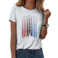 thumbnail image 2 of ORT Womens American Flag Shirt July 4th T-Shirt Graphic Tees Casual Short Sleeve Tee Top(Z1-White,XL), 2 of 5