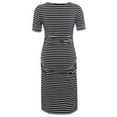 thumbnail image 3 of Frontwalk Maternity Dress Short Sleeve Pregnancy T Shirt Summer Clothes Stripes Black L, 3 of 4