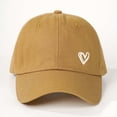 thumbnail image 2 of Classic Womens Washed Baseball Cap Heart Print Sun Hat Outdoor Sun Protection Duck Tongue Cap Khaki, 2 of 3