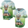 thumbnail image 3 of Happy Easter Hello Spring Yorkshire Terrier Playing Football All Over Print 3D Baseball Shirt Yorkie Dog Lover Gifts Softball Sport - 13003, 3 of 6
