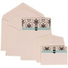 JAM Wedding Invitation Combo Sets, 1 Small & 1 Large, Blue Card with White Envelope and Blue and Pink Band, 150/pack
