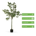 60 inches Faux Eucalyptus Tree with Branches in Black Nursery Pot