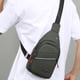 thumbnail image 4 of Mochila impermeable de nailon para el pecho – Mensajero de hombro ligero, multicompartimento, puerto para auriculares, viaje resistente al exterior, gris/negro/azul/verde ejército, 30x17x5cm, 4 of 6