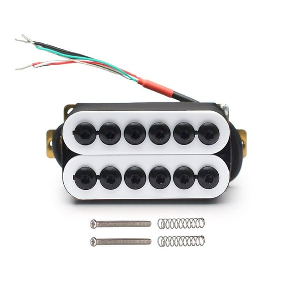 A Set Adjustable Metal Double Coil Electric Guitar Pickups Humbucker Punk White