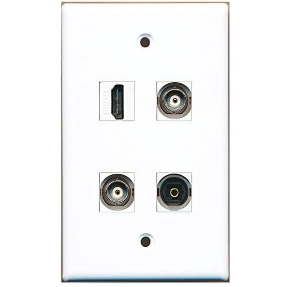 RiteAV - 1 Port HDMI 1 Port Toslink 2 Port BNC Wall Plate