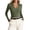 Army Green, variant on Elegant Collar Turtleneck Top Long Sleeve Slim Fit Basic Shirt For Fall Winter Season Casual And Wear