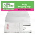 thumbnail image 4 of EcoQuality Plastic White T-Shirt Bags 4000ct, 1/10 Shopping Bags, Grocery Bags, Poly Bags, Multi-Use, Small Size, Reusable Carry Out Bags (8x4x16) (13 Micron), 4 of 7