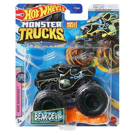 Mattel - Hot Wheels Monster Trucks - BEAR DEVIL (More Neonsense 3/5) HLT01