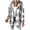 Grey, variant on Plaid Wool Feel Lapel Collar Jacket for Women, Open Front Long Sleeve, Elegant Vintage Fall Outerwear, 1 Piece, S-XXL, Plus Size Friendly