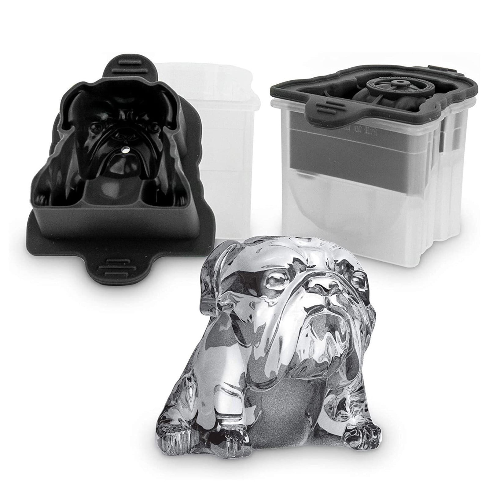 1pc, Silicone Ice Cube Tray Bulldog Ice Mold Creative Whiskey Ice Cube Mold Ice  Maker Mold With Spill-resistant Lid Fancy & Cute Ice Cube Container For  Whiskey Party Champagne