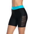 thumbnail image 1 of Womens Swim Shorts Hollow Out Long Swim Shorts High Waisted Swim Capri Pants, 1 of 6
