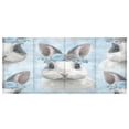 thumbnail image 2 of BZSMCE Acrylic 4 Compartments Pencil Holder Organizer Makeup Brush Holder In Blue Floral Crown Bunny Pattern, 2 of 7