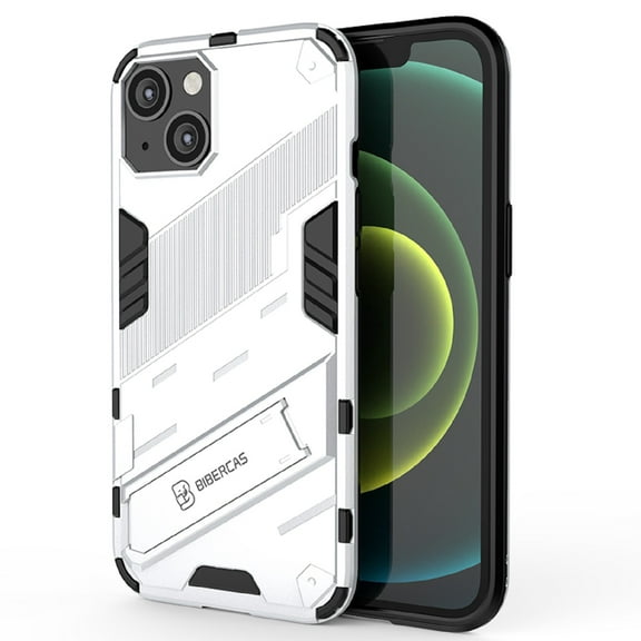 Decase Slim Case for iPhone 14 Plus Heavy Duty Shockproof Case with Built-in Kickstand Double Drop and Scratch Resistant Hybrid Case Silver,for iPhone 14 Plus