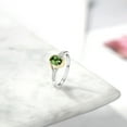 thumbnail image 4 of Gem Stone King 10K Yellow Gold and 925 Sterling Silver Green Tourmaline and White Lab Grown Diamond Engagement Ring for Women (0.78 Cttw, Available in Size 5, 6, 7, 8, 9), 4 of 4