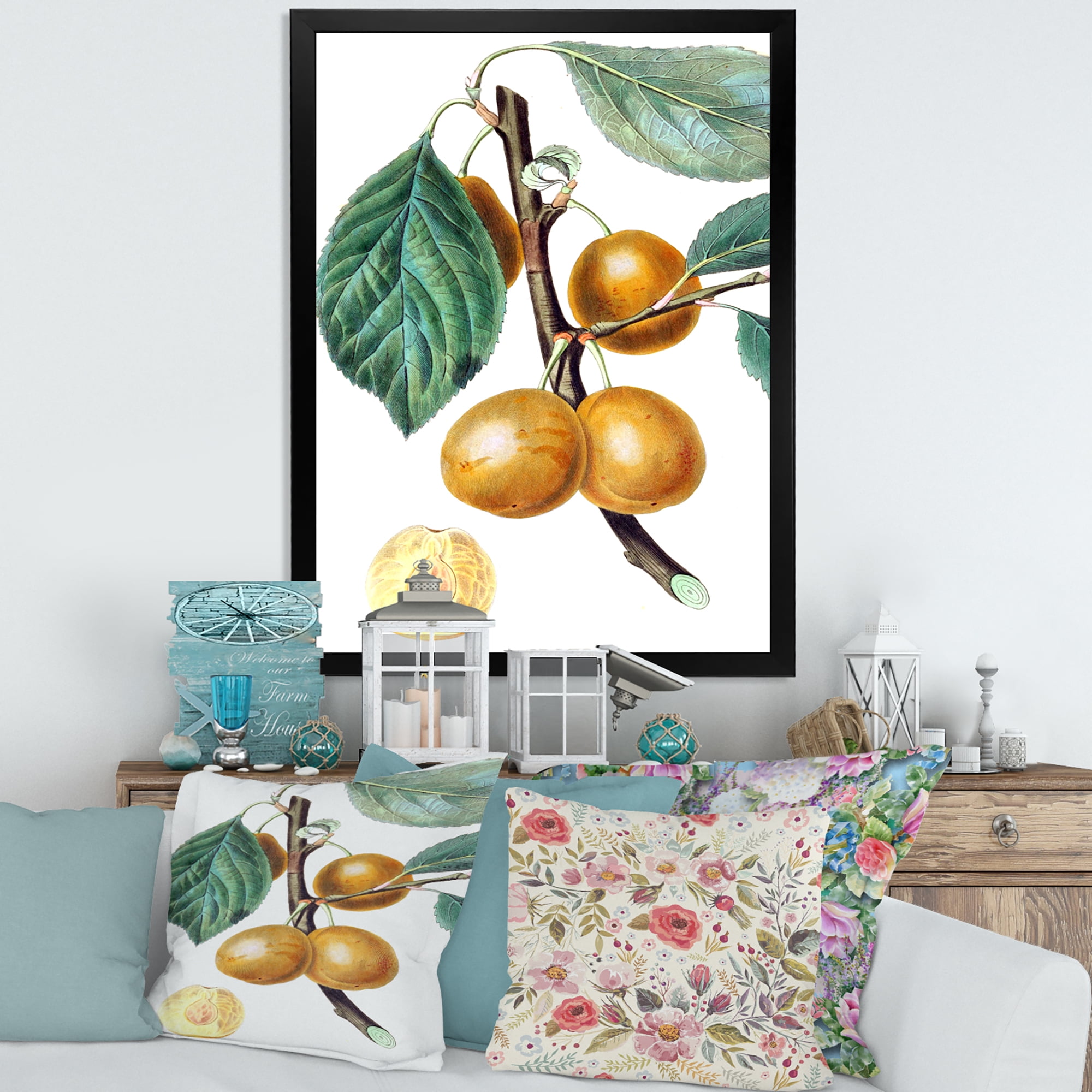 Designart 'Ancient Fruits II' Farmhouse Framed Art Print