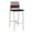 Mahogany-Sky, variant on Avon Reception Cafe Stool UPH Seat HPL Back / Silver Steel / Walnut / Black