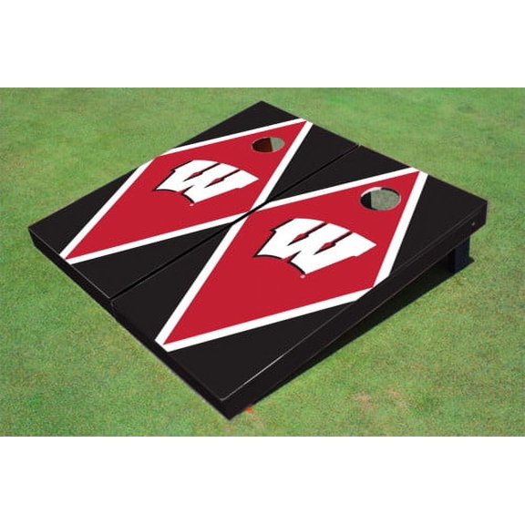 University of Wisconsin Red and Black Matching Diamond Cornhole Boards