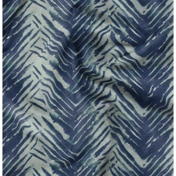 Soimoi Pure Silk Blue Fabric By the Yard - 42 Inch Wide -Tie & Dye Fabric - Colorful and Bohemian Prints for Fashion and Crafts Printed Fabric