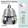 thumbnail image 5 of Excavator and Sun White Pattern Backpack for School, Cute School Bag with Adjustable Shoulder Straps and Padded Back, 13.4"x11"x4.7", 5 of 5