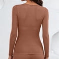 thumbnail image 6 of Fnooota Women's Thermal Tops, Stretch Long Sleeve Winter Warm Crew Neck Womens Base Layers Underwear Coffee Size XL, 6 of 9