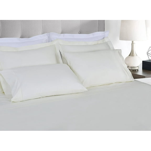 Threadmill Home Linen Luxury Supima 1000 Thread Count 100% Cotton 4 Pc Ivory Sheets Set, Queen