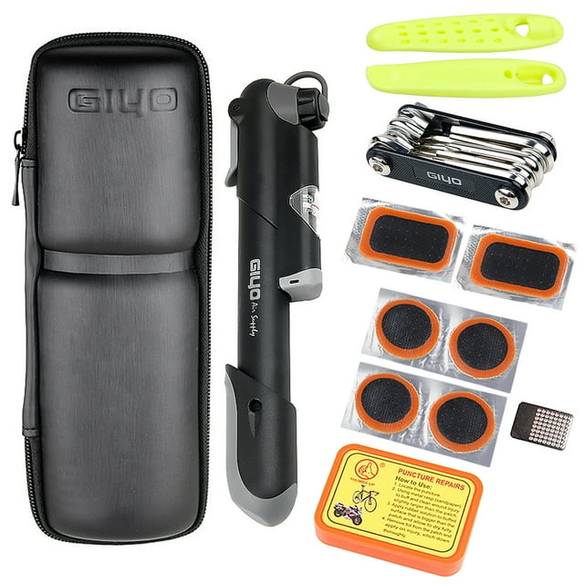Kit Kit de reparación de bicicletas Herramientas de reparación de bicicletas portátiles Caja de herramientas Kit de fijación de neumáticos Bolsa con bomba de neumáticos Herramientas multifuncionales P