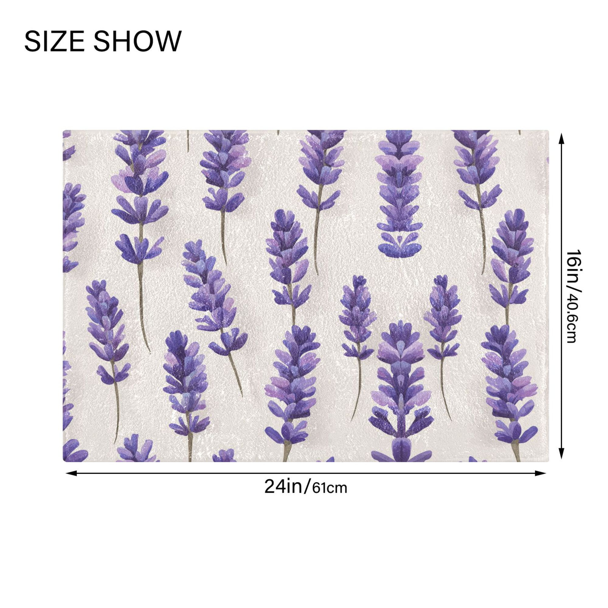 Yayeee Bath Rugs for Bathroom Floor Set of 2 Non Slip Fluffy Soft Absorbent Mat, Lavender Pattern