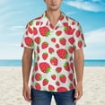 thumbnail image 4 of Strawberry Hawaiian Shirts For Men, Summer Short-Sleeve Relaxed-Fit Button-Down Shirts Medium, 4 of 9