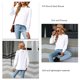 thumbnail image 4 of Camisas de manga larga, blusa de cuello redondo con volantes para mujer, blusa de cuello redondo con volantes, máxima confiabilidad, 4 of 5