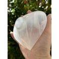 thumbnail image 5 of Large Selenite Heart Bowl, 5" Selenite Heart Shaped Dish Bowl With Pedestal, Crystal Polished Cleansing Charging Healing Gemstone Bowl, 5 of 6