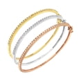 thumbnail image 2 of 14K Tri-Color Gold 3/4ct TDW Diamond Stackable Bangle Set (H-I,I2-I3), 2 of 6