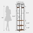 thumbnail image 3 of ELYKEN 71" Coat Rack, Metal Frame 3 Shelves 12 Hooks 1 Pack, Rustic Brown, 3 of 11