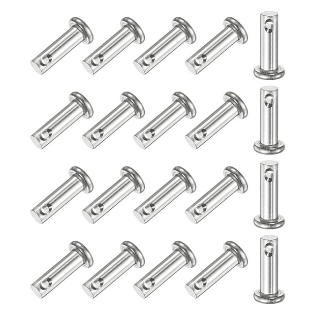 Uxcell 20-Pack Pasadores de Clevis de un Solo Orificio, M5 x 16mm Pasadores de Clevis de Cabeza Plana de Acero Inoxidable 304