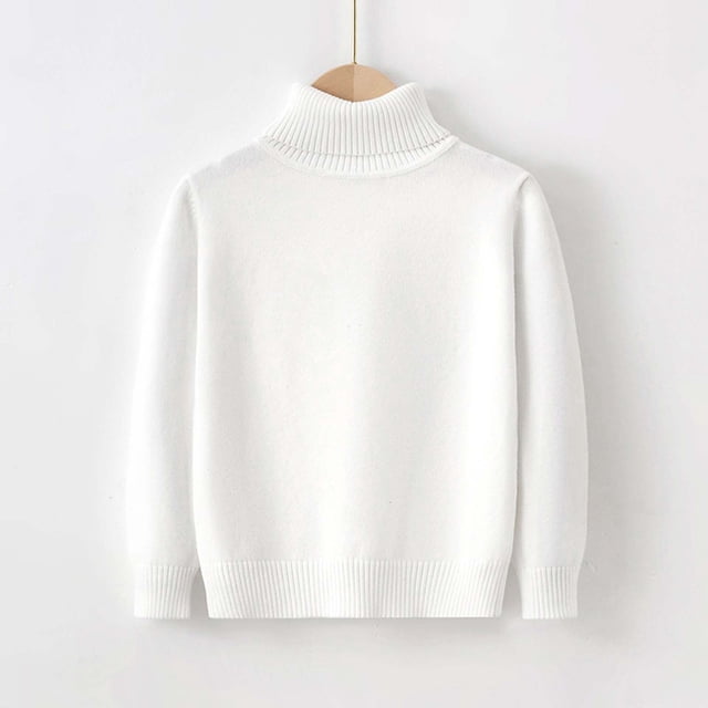 Cowsor Toddler Baby Boys Girls Knit Sweaters Turtleneck High Collar Fall Winter Soft Warm Sweater Pullover Tops