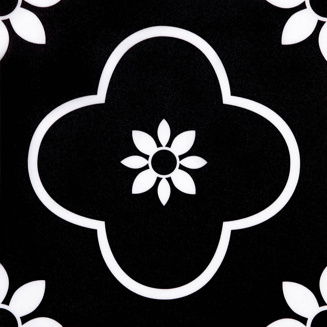(4 pack) Abyssaly 10Pcs Black and White Vinyl Flooring Peel and Stick 12" x 12" Self Adhesive Floor Tile Removable Stickers Tile for Kitchen Bedroom Backsplash Solid