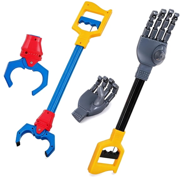BlinkLLX Interactive Toy Robot Hand 18" Grabber Tool Set, Blue (2 Pack)