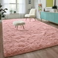 thumbnail image 3 of Homore Cute Fluffy Velvet Carpet Soft Washable Area Rugs for Bedroom/ Living Room Decoration,6'x9',Light Pink, 3 of 9