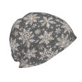 thumbnail image 3 of Xecao Sparkling Snowflakes Print Knit Hat,Winter Beanie for Men Women, Beanie Soft Warm Ski Stocking Cuffed Cap, 3 of 7