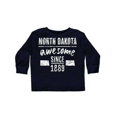 

Inktastic North Dakota Awesome Since 1889 Gift Toddler Boy or Toddler Girl Long Sleeve T-Shirt