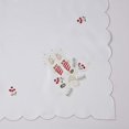 thumbnail image 4 of Violet Linen Embroidered Candle White Christmas Table Topper, 36" Square, Jingle Bell, 4 of 4