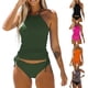 thumbnail image 5 of Sunloudy Charming Women Bikini Set, Neck Hanger Sin mangas Backless Crop Tops Bragas de color sólido para el verano, Ropa de mujer Sunloudy  S M L XL, 5 of 5