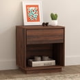 thumbnail image 2 of EYYTHUNG Modern End Side Table Set of 2, Farmhouse 18" Wood Nightstand Boho Bedside Table Accent Night Stand, Brown, 2 of 6