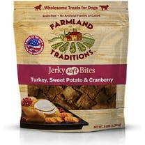 Farmland Traditions USA Made 3 lbs. Turkey, Sweet Potato, Cranberry Soft Jerky Bite Dog Treats