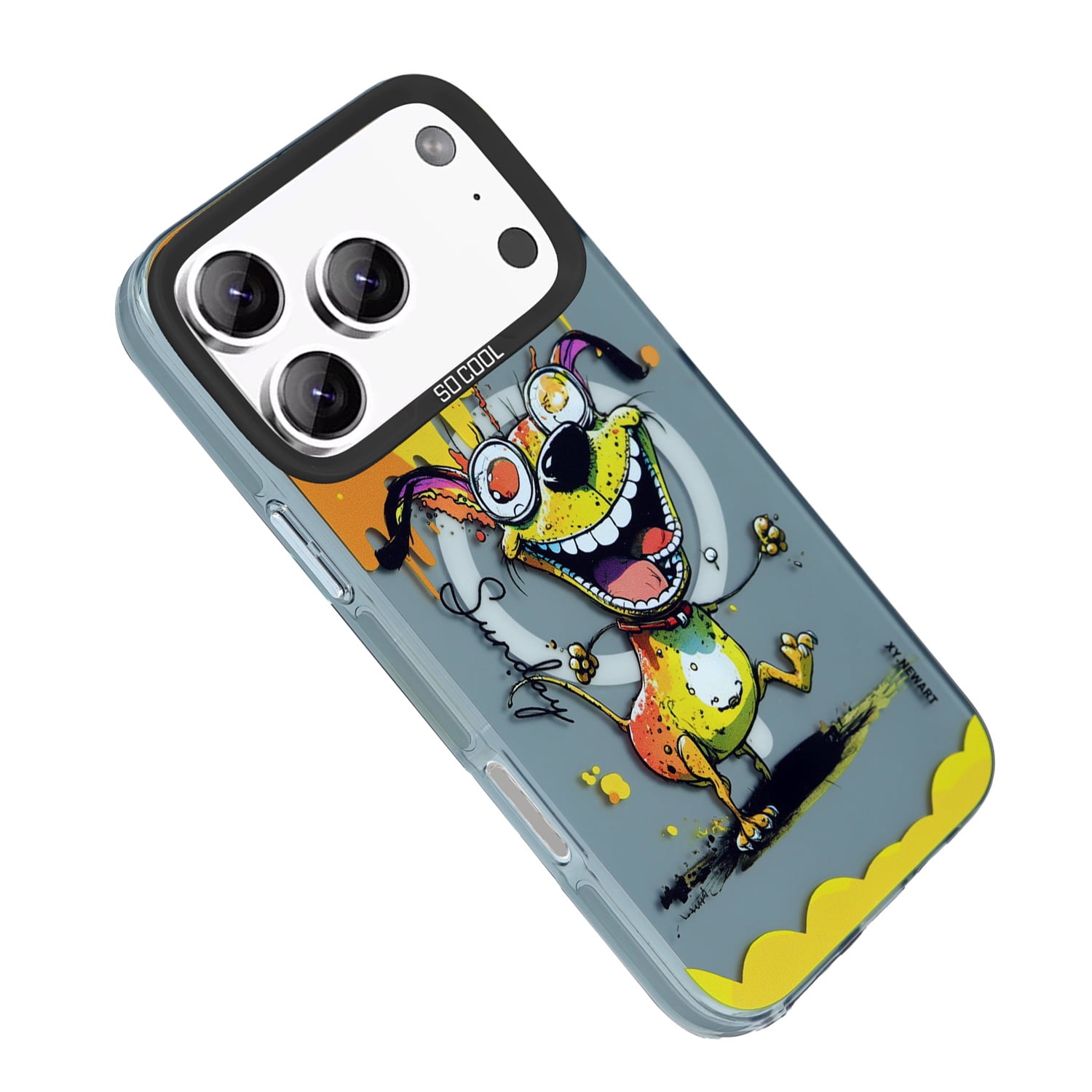 Animal Graffiti Wireless Charging Case for iPhone 17 Pro Max - Blue
