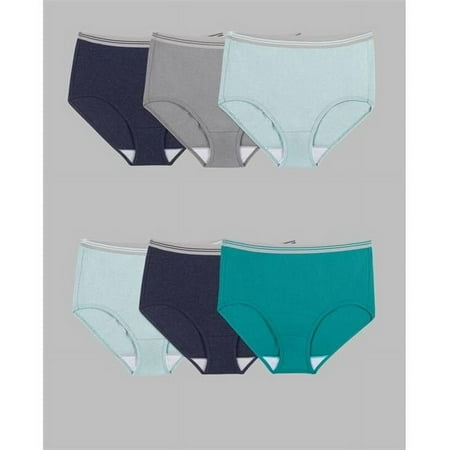 Ladies Plus Fit for Me Heather Panty Briefs  Assorted Color - Size 13 - Pack of 6