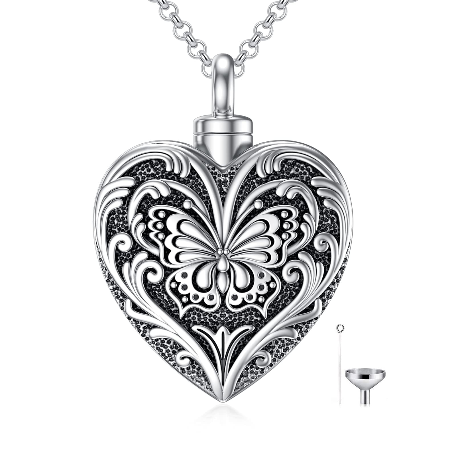 AOBOCO Gifts for Her, Cremation Jewelry for Ashes, Sterling Silver Urn